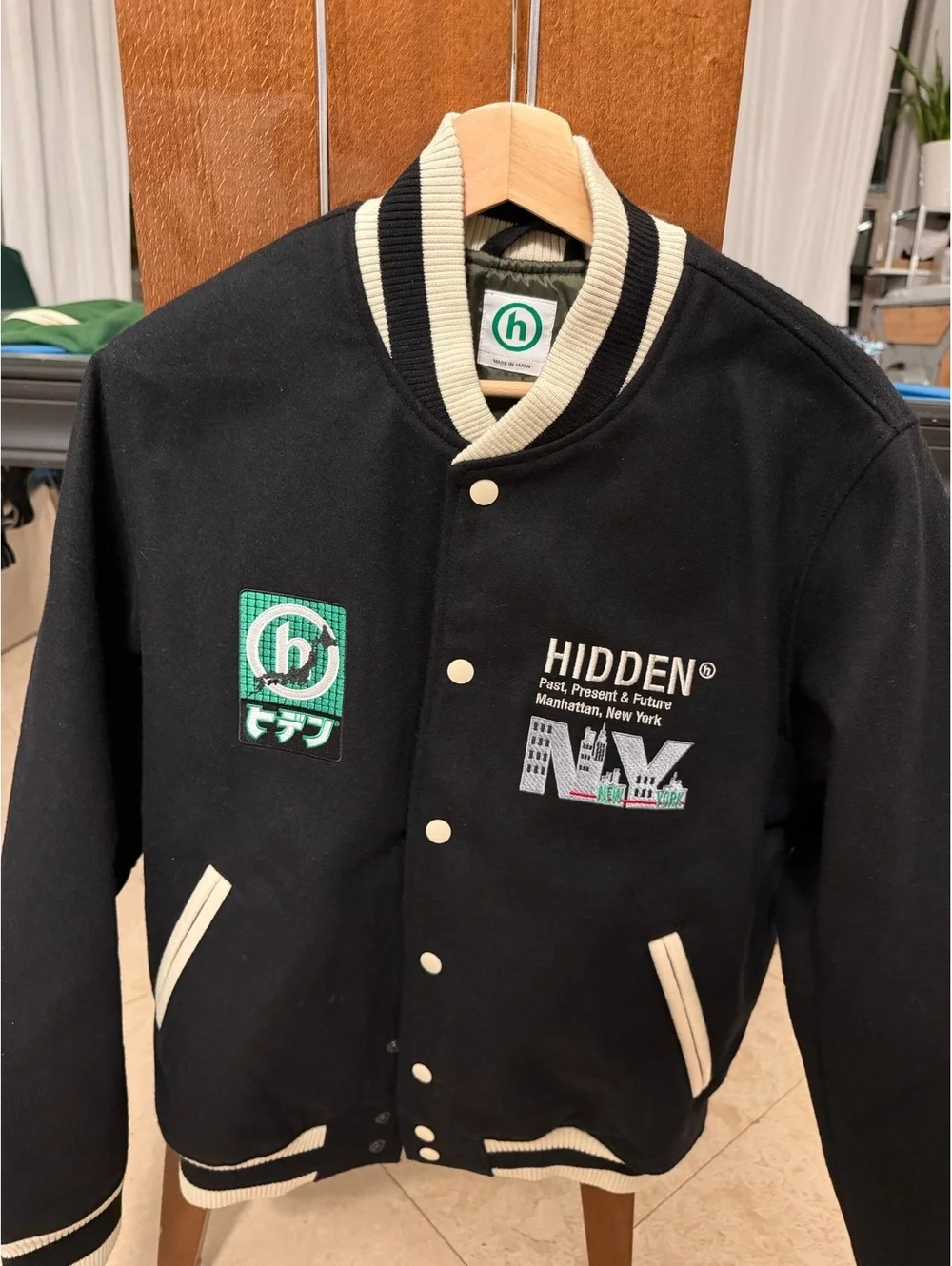 Hidden NY Japan Varsity Jacket Black Medium NWOT